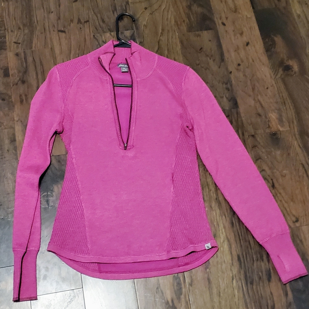 Eddie Bauer, Pink, Quarter Zip, size S